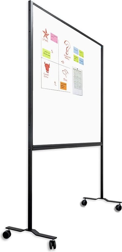 Smit Visual magnetisch whiteboard, verrijdbaar, emaille, 120 x 150 cm