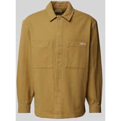 Slim fit overhemdjack met labeldetail