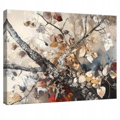 WALLARENA - Canvas schilderij - 100x70 cm - abstracte boom voor slaapkamer, woonkamer, keuken