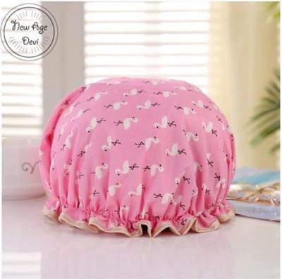 2  x Dikke Douche muts - Shower Cap - Flamingo Pink - Waterdicht - BadMuts - Dubbele Laag - Douchemuts Haar Cover Bedekking - Vrouwen Benodigdheden DoucheCap Badkamer Accessoires