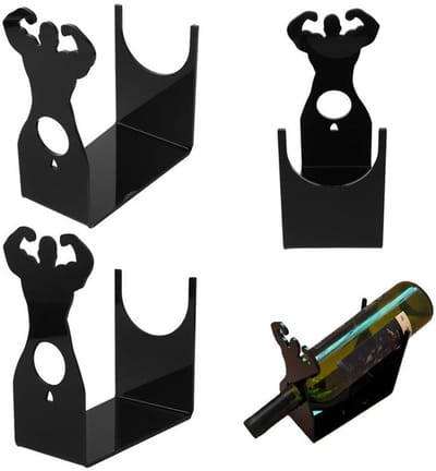 Wijnrek - Wijnhouder - Wijnrek voor op het bureau - Acryl wijnrek - Mannelijk ontwerp - Set van 2 stuks - Handig voor snelle toegang tot drankjes op het bureau en tijdens sociale bijeenkomsten.