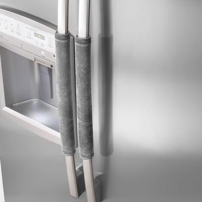 Tolvia Koelkast Handgreep Beschermer - Zelfgrijpende Handvat Protector voor Deurkast - 2 stuks - Vaatwasser en Oven - Bescherming tegen Vlekken - Lichtgrijs