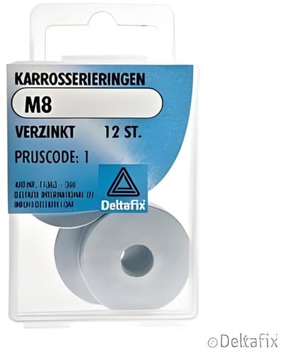 Karrosserieringen m8 x 30 x 1,5. Verzinkt. 12 stuks. Deltafix.