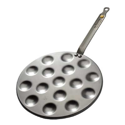 de Buyer Mineral B Poffertjespan 27 cm – 16 Poffertjes – Plaatstaal – PFAS-vrij – Geschikt voor Inductie – Made in France