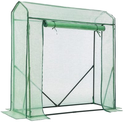Famanu – Tomatenkas met spits dak, 150 x 50 x 150 cm, foliekas voor het kweken van groenten en bloemen, ideaal voor tuin en balkon