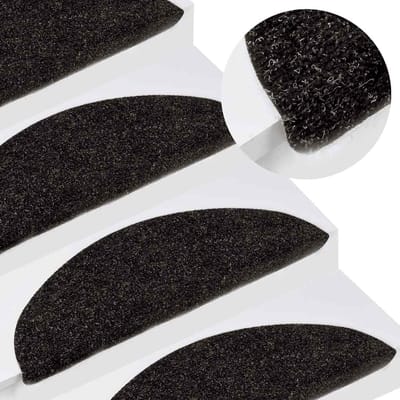 vidaXL - Trapmatten - zelfklevend - 15 - st - 56x17x3 - cm - antracietkleurig