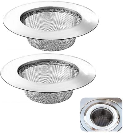 Dailygoods- Afvoerzeef 2 Stuks - Gootsteenzeef 7.5cm - Doucheafvoerzeef - Roestvrijstalen Korfplug - Duurzaam Design - Gemakkelijk te Gebruiken - Afvoerfilter
