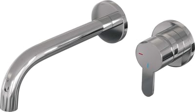 Brauer Chrome Edition Wastafelmengkraan type B4 greep inbouw ronde rozetten ColdStart chroom gepolijst