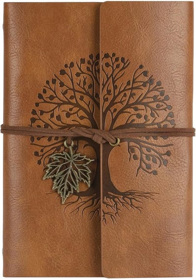notitieboek A6, navulbaar reisdagboek, vintage leren boek, gelinieerd dagboek, ringband, retro dagboek voor ontwerpen, schetsen en herinneringen