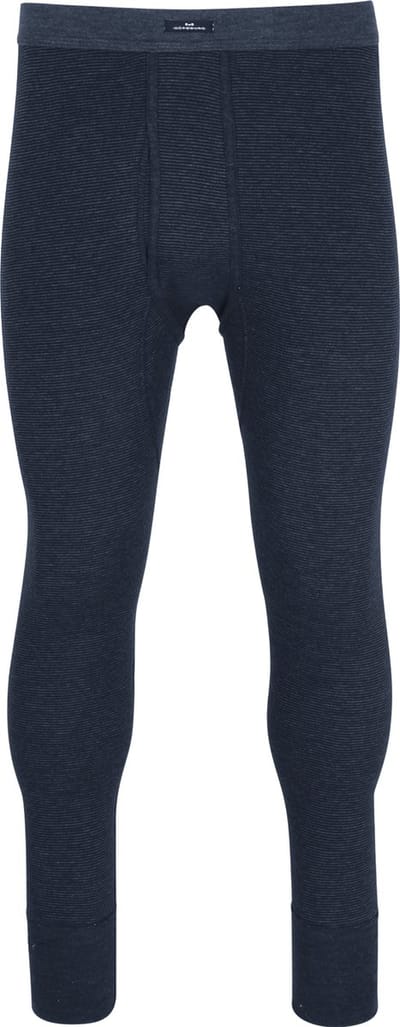 Gotzburg heren lange onderbroek met gulp (1-pack) - middenblauw gestreept