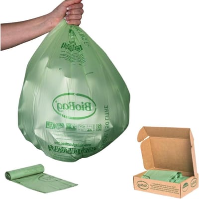 Composteerbare Zakken - Keukenafvalzakken Afvalzakken - Composteren - Gecertificeerd Composteerbaar - 13 Gallon - Wit
