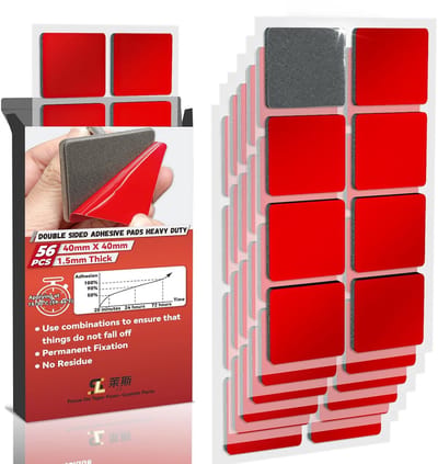 Zeer belastbare dubbelzijdige kleefpads voor montage, 56 stuks, ultrastr strong, voor muren en kantoor
