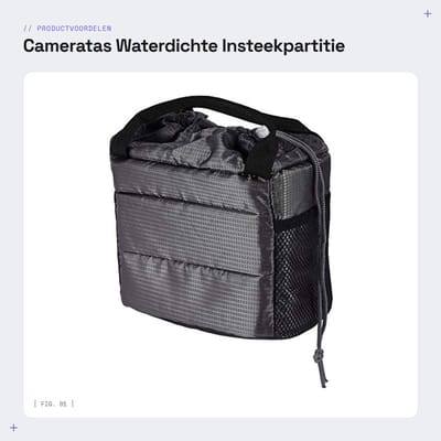 Dailygoods- Cameratas Waterdicht - Schokbestendige Gewatteerde Beschermhoes - Insteekpartitie - Polyester - 20x10x18 cm - Lichtgewicht 160 g - Camera Tas