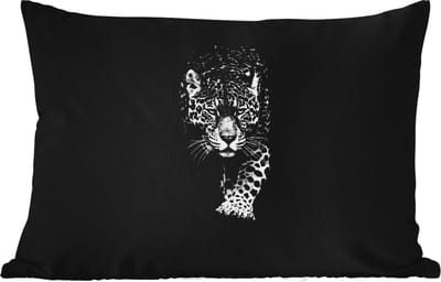Buitenkussens - Dieren - Zwart - Luipaard - Wit - Wild - 60x40 cm - Weerbestendig