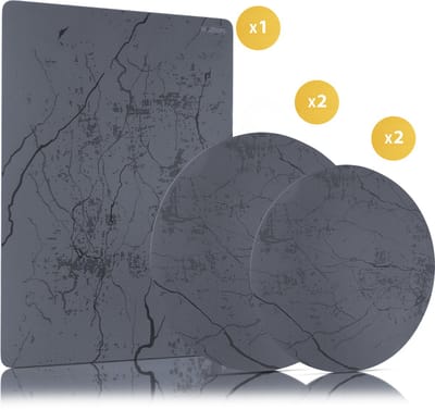 NAZROM®  Inductie Beschermer – Stijlvolle Set Panbeschermers Voor Kookplaat – Inductie Mat Voor Elk Formaat Inductie Kookplaat En Kookzone - Bescherming Tot 260°C - Duurzame Afdekplaat - Elegant Grijs