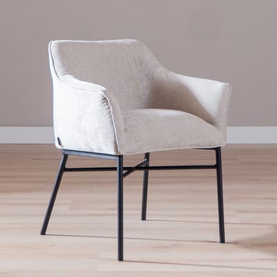 Bronx71® Eetkamerstoel Nubo chenille sand - stoel