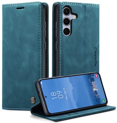 CaseMe Hoesje - Geschikt voor Samsung Galaxy S25 FE Hoesje - CaseMe 013 Book Case - Blauw