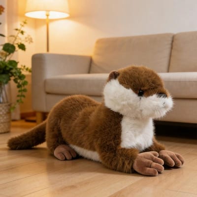 40 cm Simulatie Otter Pluche Pop Cartoon Liggende Lange Staart Zeeotter Dier Knuffel Huisdecoratie Cadeau Voor Kinderen about 40cm brown