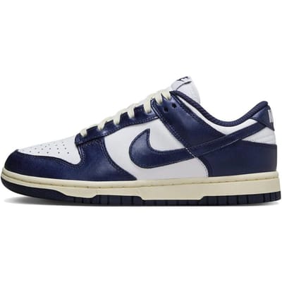 Nike Dunk Low Premium Vintage Navy Dames Sneakers Blauw Wit Midnight-Navy FN7197-100 39 beige