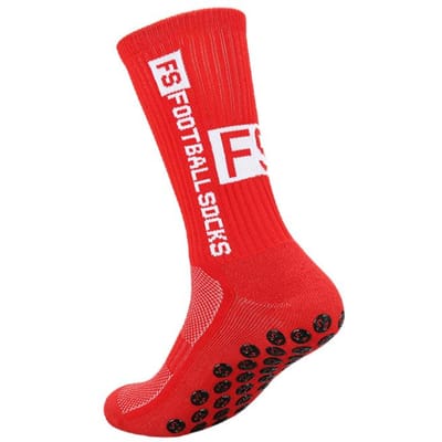 Antislip Voetbalsokken FS Antislip Voetbal Basketbal Tennis Sport Grip Fietsen Rijden Medias Antislip Voetbal rood