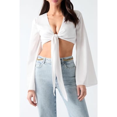GUESS Monica Ls Top White Peaks Taglia: 38 | Maglie a manica lunga Outlet | Donna | Bianco