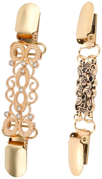 Dailygoods- Cinch Clips Retro - 2 Stijlen Kleding Clips - Tailleren - Broche - Zinklegering - Goudkleurig, Stevig en Glanzend - Kledingclips