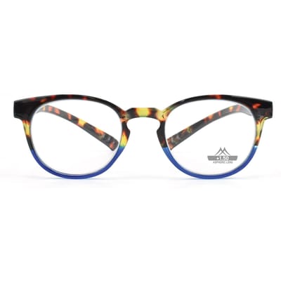 Montana MNR1A Leesbril met verlengde poot - Tortoise met blauw +1.00 - Rond - Nek