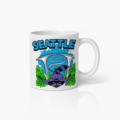 Seattle Wasbeer Koffiemok – Leuke Souvenir Beker met Stadssilhouet Ontwerp, Perfect Cadeau voor Reizigers en Stadsliefhebbers