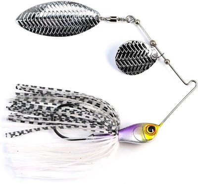 Stinger Hook Spoon - Wire Bait Wobblers - Roofvis Vangen - Realistische Drijfwerking - 21g - Paars Wit