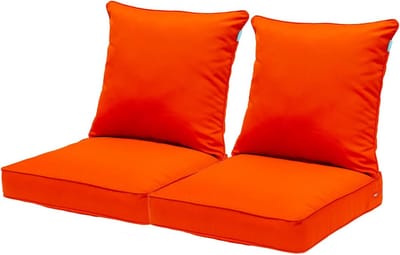 Tuinstoelkussenset 2 stuks voor Terrasstoelen - Comfortabel en Weerbestendig - Oranje