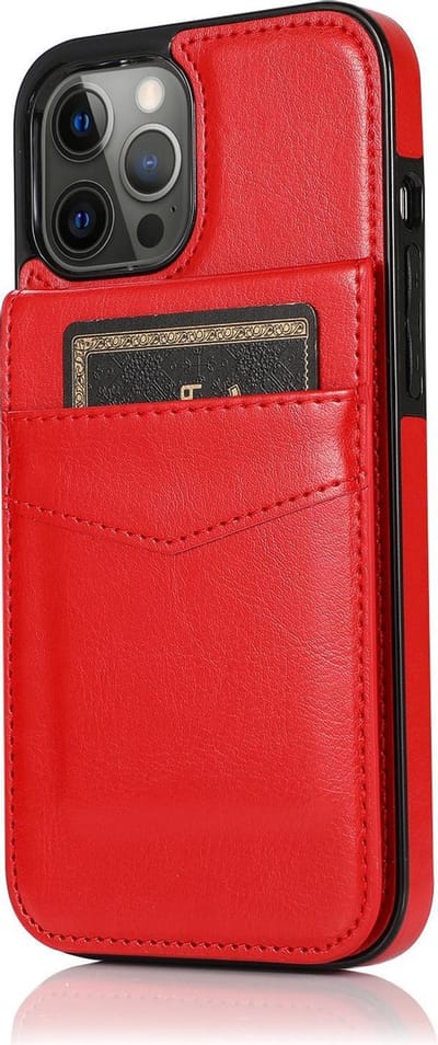 Hoesje geschikt voor iPhone 7 - Backcover - Pasjeshouder - Portemonnee - Kunstleer - Rood