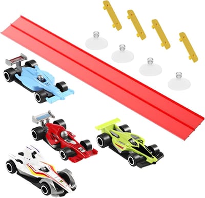 Racebaan Set - Autobaan Speelgoed - Kinderen Spelen - Aanpasbare Samenstelling - 5 Meter Lengte - Rood