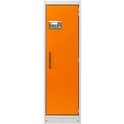 Cemo veiligheidskast type 90 PROline 6/20, zelfsluitende deuren, rechts scharnier, B 635 x D 600 x H 1950 mm, 33 liter, grijs/oranje