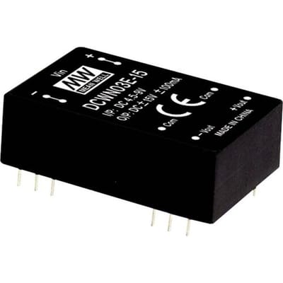 MEAN WELL DCWN03E-05 DC/DC-convertermodule 300 mA 3 W Aantal uitgangen: 2 x Inhoud 1 stuk(s)