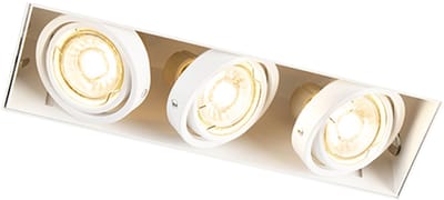 QAZQA oneon trimless 50 - Design Inbouwspot - 3 lichts - L 269 mm - Wit - Woonkamer | Slaapkamer | Keuken