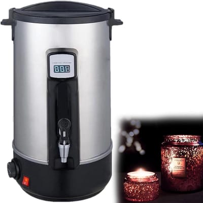 Professionele Was Smelter - Kaarsen Wax Pot - Kaarsen Maken - Roestvrijstalen Binnentank - 8-35 L - Zilver