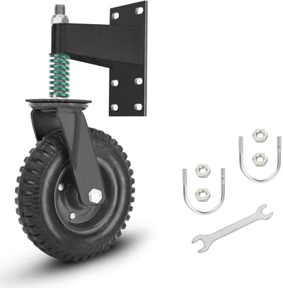 Zware Poortwiel met een Capaciteit van 600Lb, Veerbelast Poortroller met Schokabsorptie, Universele Rubber Roller voor Metalen Swingpoorten met Sleutel en Schroeven