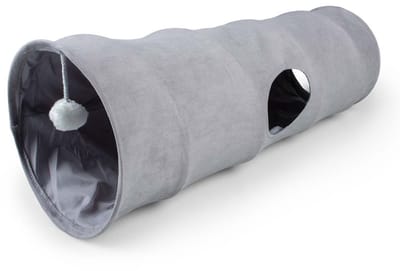 duvoplus playtime speeltunnel Purrly voor katten L-80x25x25cm grijs