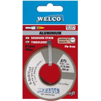 Welco Zachtsoldeer Voor Aluminium 2mm 100gr