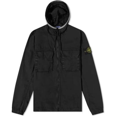 Stone Island Ss22 Veste à Capuche Zippée Pochettes Multiples Couleur Unie Homme Veste Noir 7615122WN-V0129 XXL black