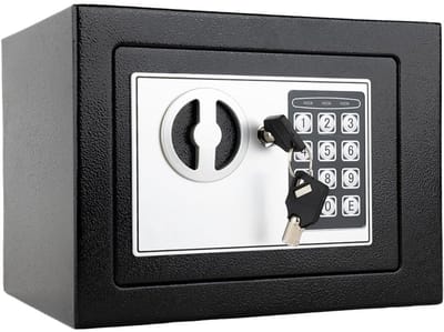 Ploutos® Kluis Brandwerend - Veiligheidskluis - Digitale Kluis met Cijferslot - Zwart - 17cm x 17cm x 23cm
