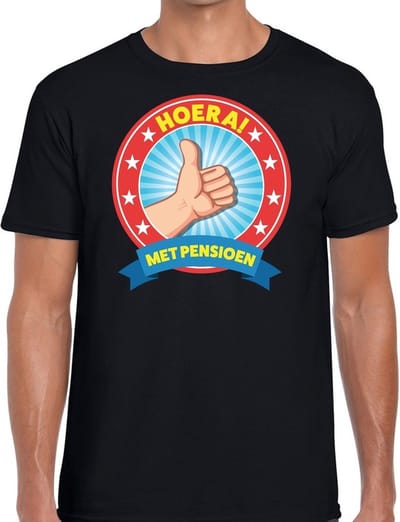 Hoera! met pensioen zwart t-shirt voor heren - zwart pensioen shirt M
