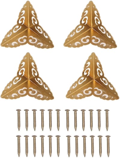 Dailygoods- Hoekbeschermers Messing - Antieke Hoekbeschermers - Sieradendoos Hoeken - Randafdekking - Duurzaam Materiaal - Uniek Ontwerp - Hoekbeschermer