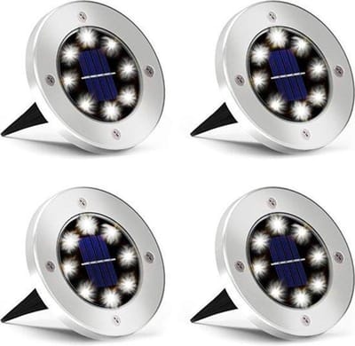 4x LED Grondspots Solar Tuin Set- Tuinverlichting - Zonne Energie - Waterdicht