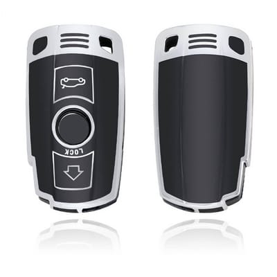 Autosleutel Hoesje geschikt voor Bmw - Sleutelcover - TPU Cover Sleutelhoes - Accessoires - zwart