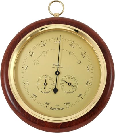 Houten Barometer met Thermometer en Hygrometer - Weerstation voor Binnen