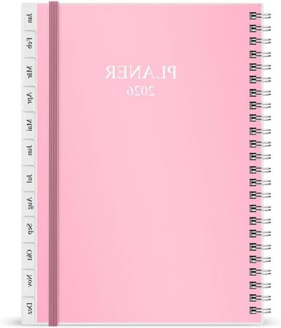 Planner 2025 - Agenda 2025 - Dagelijkse planning - Wekelijks en maandelijks - 159 x 21 cm - Roos