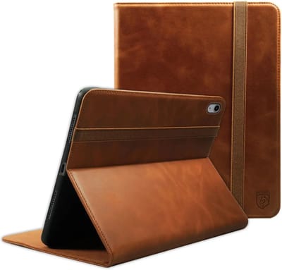 Rosso Deluxe Hoes Geschikt voor Apple iPad Air 10.9 (2020/2022) | Book Case Echt Leer | Sleep/Wake | Standaard | Penhouder | Beschermhoes Bruin