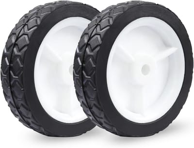 Rubberen loopwiel - Universeel wiel - Gazononderhoud - Duurzaam rubber - 125 mm velgdiameter - Zwart