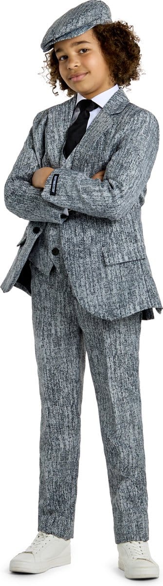 Suitmeister 20's Gangster Grey - Jongens Pak - Carnavalskleding - 4-6 jaar - Maat S